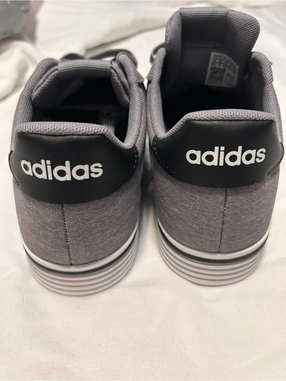 adidas Men's Gray Canvas Sneakers with Black Stripes